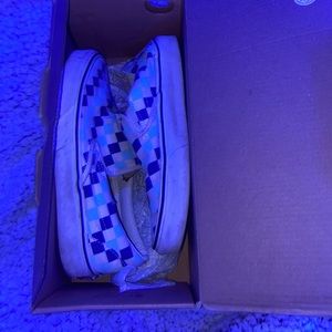 Blue checkered vans